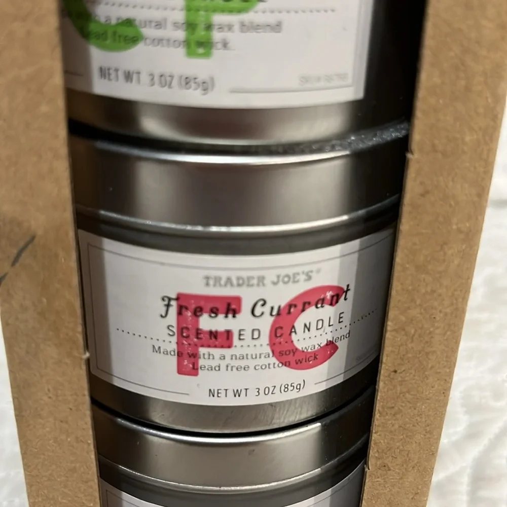 Trader Joe’s candle‎ tin trio, new in package
